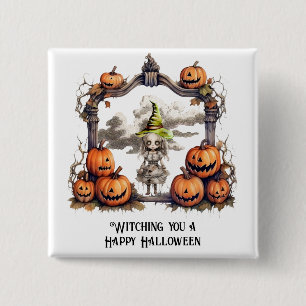 Chapa Cuadrada Te presento una Feliz Halloween