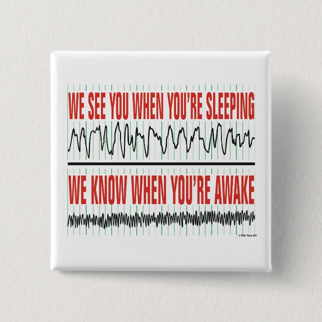 Chapa Cuadrada Te vemos cuando estás durmiendo (Anverso)