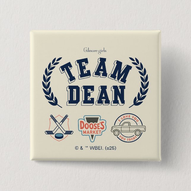 Chapa Cuadrada Team Dean Gilmore Girls Design (Anverso)