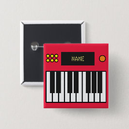 Chapa Cuadrada Teclado musical de piano personalizado rojo