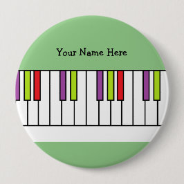 Chapa Cuadrada Teclas de piano coloridas música nombre personaliz