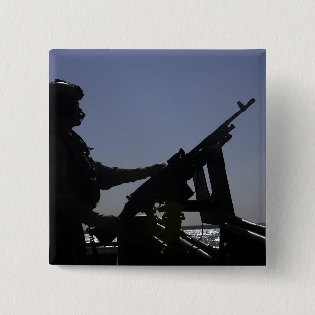 Chapa Cuadrada Técnico armado con ametralladora M240 en Irak (Anverso)