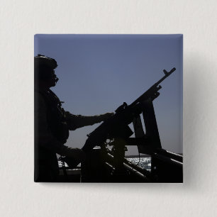 Chapa Cuadrada Técnico que sirve una ametralladora M240 en Iraq