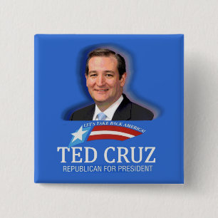 Chapa Cuadrada Ted Cruz para el presidente en 2016