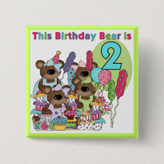 Chapa Cuadrada Teddy Bear Fiesta camisetas y regalos de cumpleaño