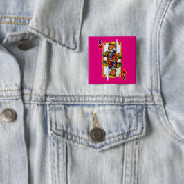 Chapa Cuadrada Teddy Oso Rey de los corazones Pin