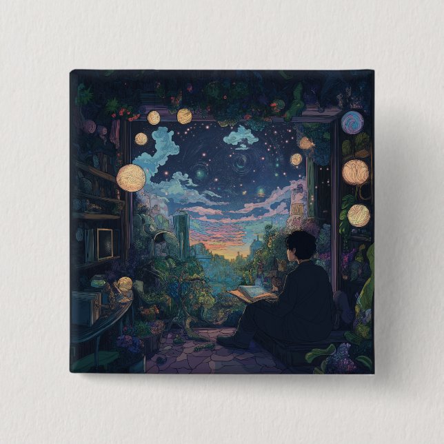 Chapa Cuadrada teenager sitting on window Lofi style relaxed  (Anverso)