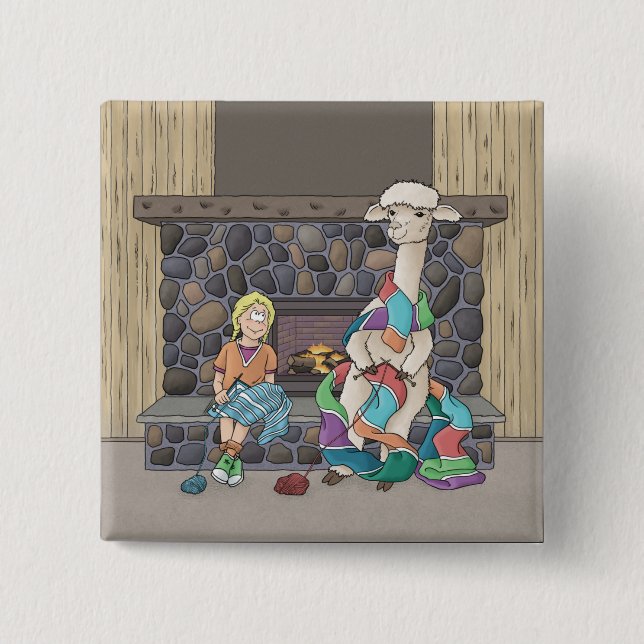 Chapa Cuadrada Tejido de Alpaca (Anverso)