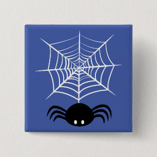 Chapa Cuadrada Telaraña de Halloween