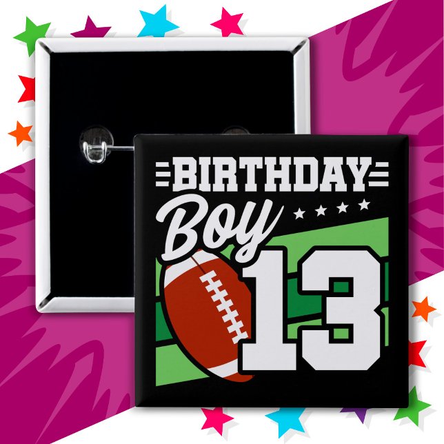 Chapa Cuadrada Tema de Fiesta de fútbol de 13 años 13 (Subido por el creador)