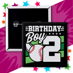 Chapa Cuadrada Tema del Fiesta de Béisbol de 2 años