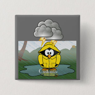Chapa Cuadrada Tembloroso Día de Lluvia: Pingüino Thunder_Cove