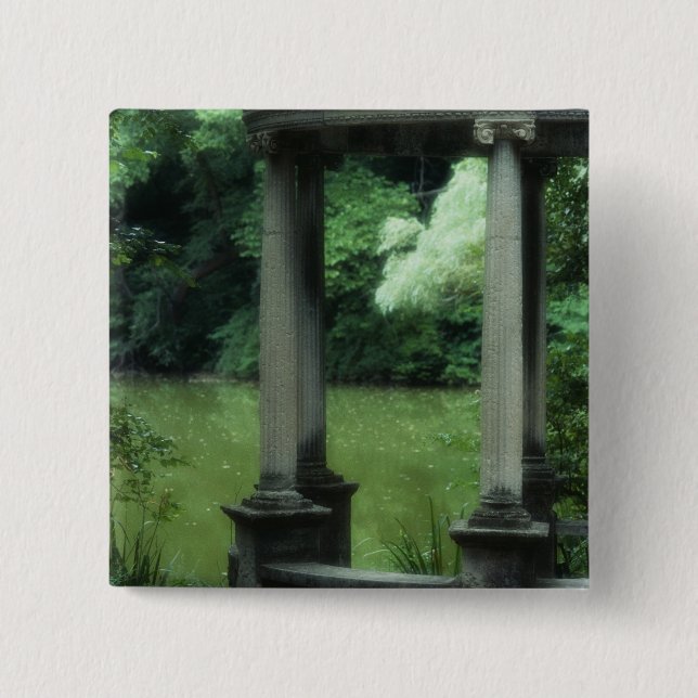 Chapa Cuadrada Templo del amor en los jardines viejos de Westbury (Anverso)