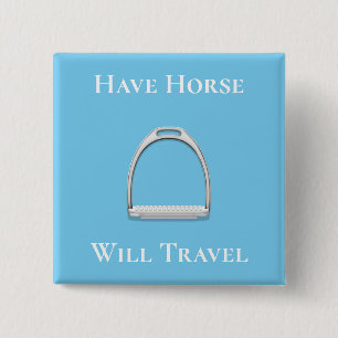 Chapa Cuadrada "Ten Horse Will Travel" Stirrup Iron Blue