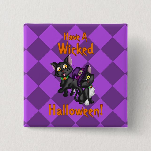 Chapa Cuadrada ¡Ten un Halloween Malvado! (Anverso)