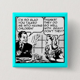 Chapa Cuadrada Tener humor retro divertido de la insignia del