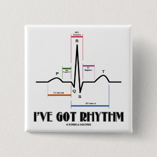 Chapa Cuadrada Tengo el ritmo (ECG/EKG - el esquema del carril de