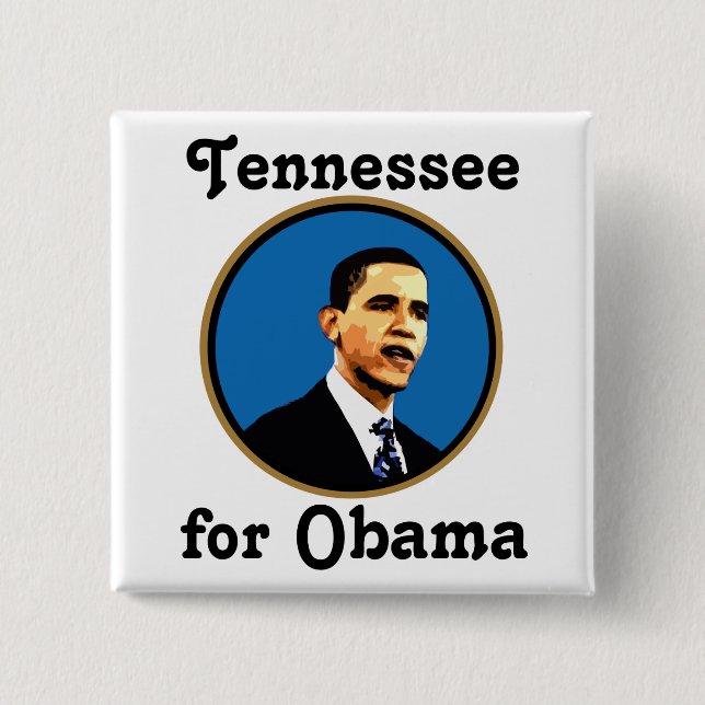 Chapa Cuadrada Tennessee para Obama (Anverso)