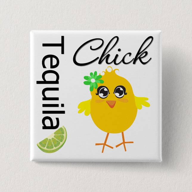 Chapa Cuadrada Tequila Chick (Anverso)
