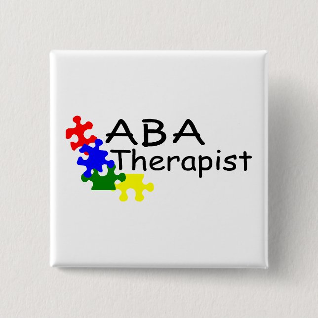 Chapa Cuadrada Terapeuta del ABA (PP) (Anverso)