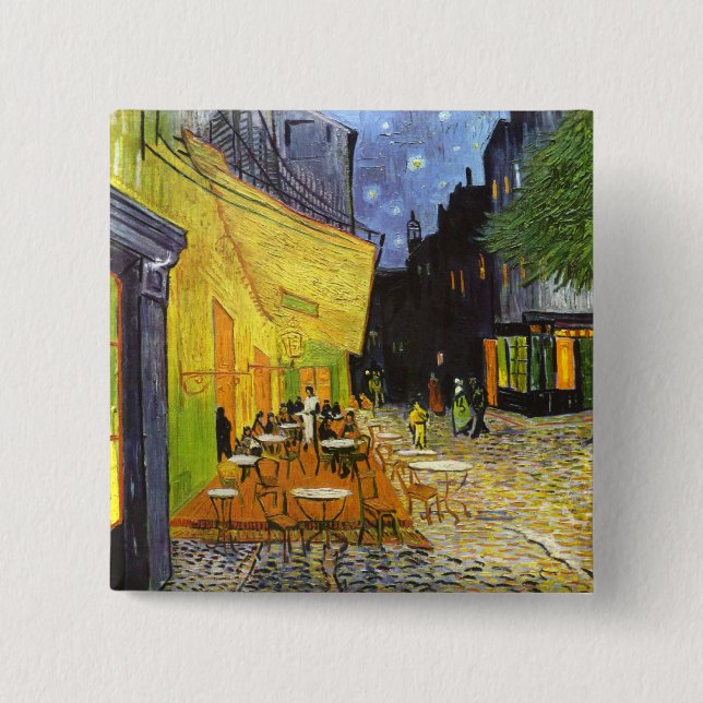 Chapa Cuadrada Terraza Van Gogh Cafe de noche (Anverso)