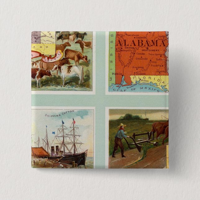 Chapa Cuadrada Territorio de Wyoming, Alabama, Luisiana, Kansas (Anverso)