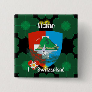 Chapa Cuadrada Tessin - Ticino - Botones Schweiz - Svizzera