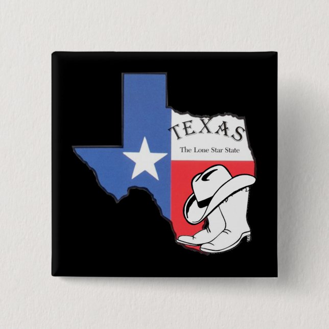Chapa Cuadrada Texas: Bandera y silueta de Texas (Anverso)