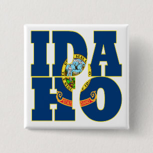 Chapa Cuadrada Texto de la bandera de estado de Idaho