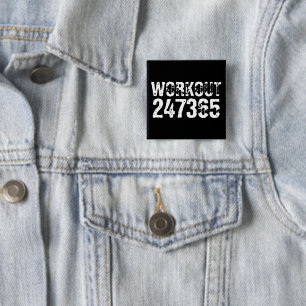 Chapa Cuadrada Texto grabado y desgastado Workout 247365 white