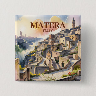 Chapa Cuadrada Texto personalizado Matera Italia Viaje Sassi di M