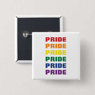 Chapa Cuadrada Texto repetido del Personalizable del Orgullo Gay 