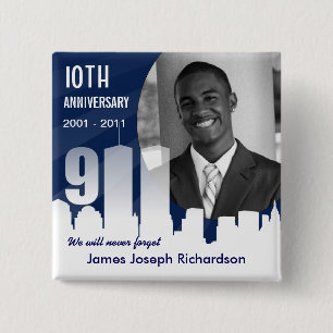 Chapa Cuadrada Th del 9 /11 de septiembre de 11 - 10mo Pin de la
