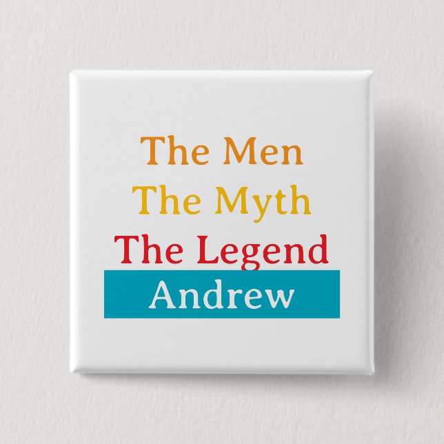 Chapa Cuadrada The Men, The Myth, The Legend personalized  (Anverso)