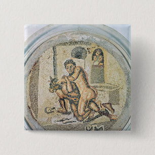 Chapa Cuadrada Theseus que lucha con el Minotaur