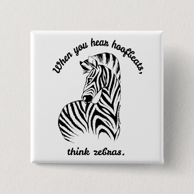Chapa Cuadrada Think Zebras (Anverso)