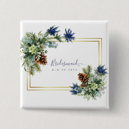 Chapa Cuadrada Thistle azul invernal Eucalyptus Boda Wonderland