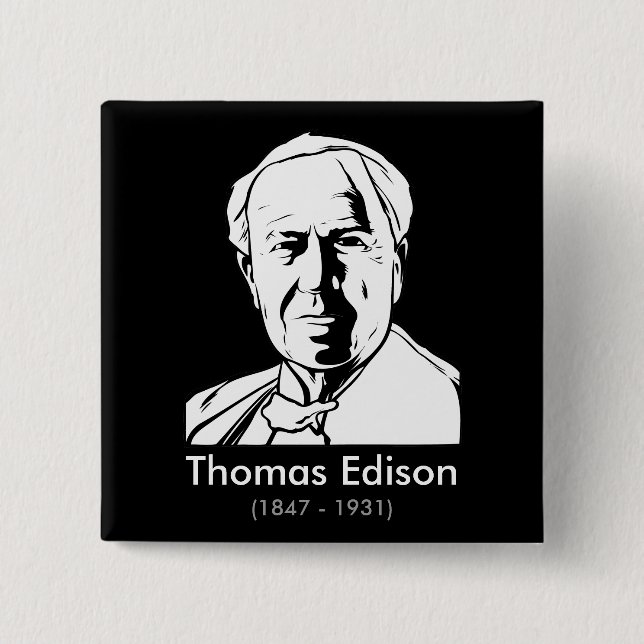 Chapa Cuadrada Thomas Edison - genio real (Anverso)