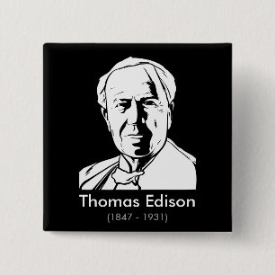 Chapa Cuadrada Thomas Edison - genio real