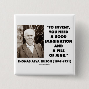 Chapa Cuadrada Thomas Edison para inventar la pila de la