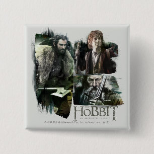Chapa Cuadrada THORIN OAKENSHIELD™, BILBO BAGGINS™ y arte Gan