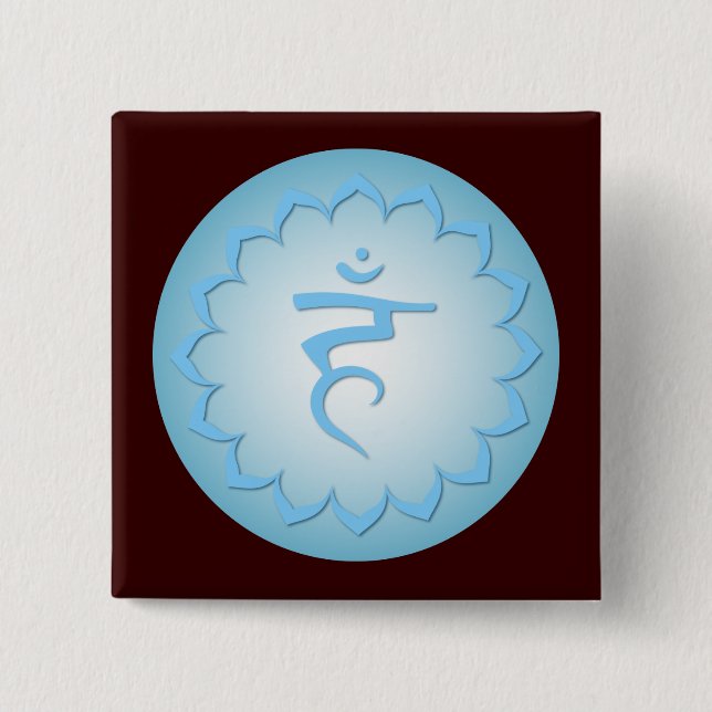 Chapa Cuadrada Throat Chakra - Azul claro (Anverso)