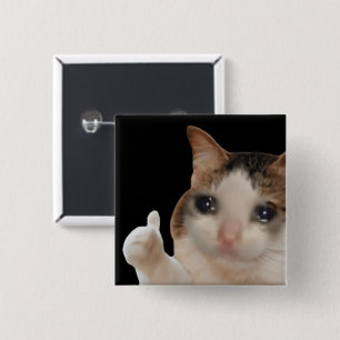 Chapa Cuadrada Thumbup Ok Cat Meme Pin Button