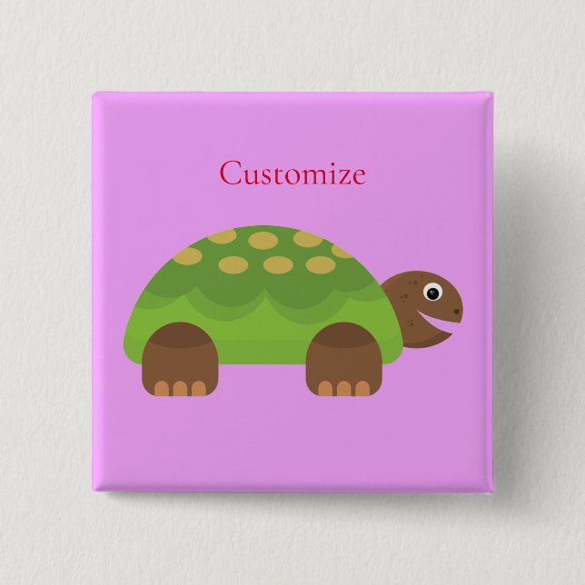 Chapa Cuadrada Thunder_Cove feliz tortuga sonriente (Anverso)