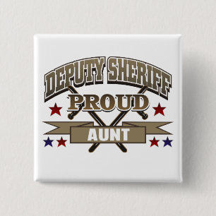 Chapa Cuadrada Tía orgullosa del ayudante del sheriff
