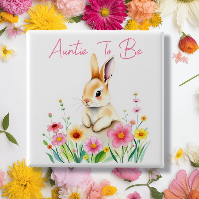 Chapa Cuadrada Tía Para Ser | Baby Shower con temas de Woodland (Subido por el creador)