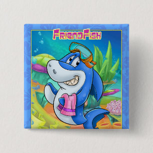 Chapa Cuadrada tiburón personalizado lindo