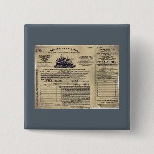 Chapa Cuadrada Ticket RMS Titanic 1912