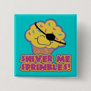 Chapa Cuadrada Tiembla Mis Purpurina Cupcake Pirata