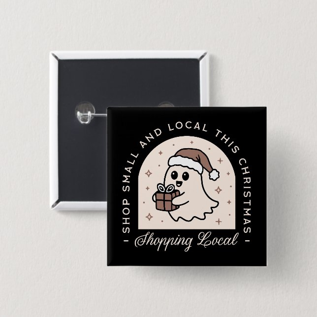 Chapa Cuadrada Tienda de apoyo obsequios a pequeños Navidades loc (Anverso y reverso)